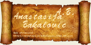 Anastasija Bakalović vizit kartica